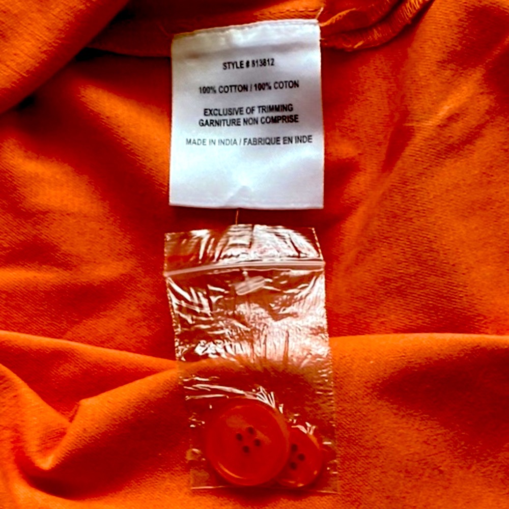 NWT Badgley Mischka Orange Button-Up Shirt - Picture 8 of 8